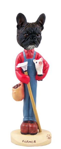French Bulldog Farmer Doogie Collectible Dog Figurine