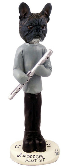French Bulldog Flutist Doogie Collectible Dog Figurine