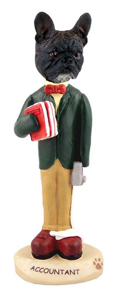 French Bulldog Accountant Doogie Collectible Dog Figurine