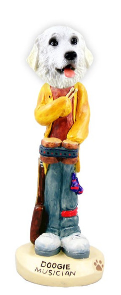 Great Pyrenees Musician Doogie Collectible Dog Figurine