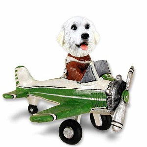 Great Pyrenees Airplane Doogie Collectible Dog Figurine