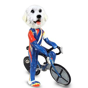Great Pyrenees Bicycle Doogie Collectible Dog Figurine