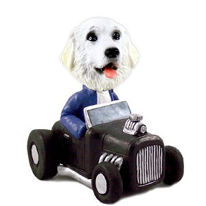 Great Pyrenees Hot Rod Doogie Collectible Dog Figurine