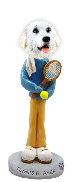 Great Pyrenees Tennis Player Doogie Collectible Dog Figurine
