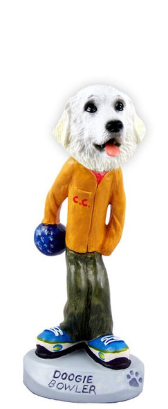 Great Pyrenees Bowler Doogie Collectible Dog Figurine