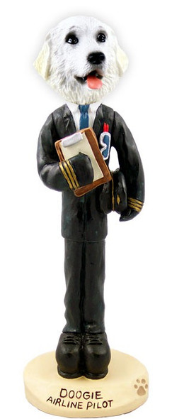 Great Pyrenees Airline Pilot Doogie Collectible Dog Figurine