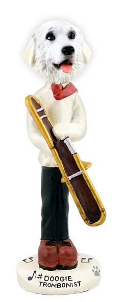 Great Pyrenees Trombonist Doogie Collectible Dog Figurine