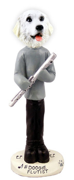Great Pyrenees Flutist Doogie Collectible Dog Figurine