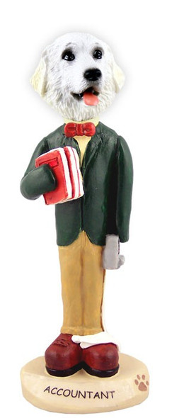 Great Pyrenees Accountant Doogie Collectible Dog Figurine
