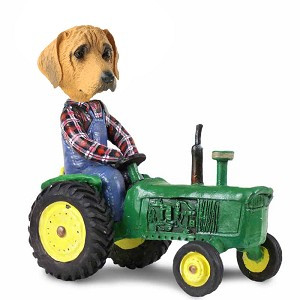 Rhodesian Ridgeback Tractor Doogie Collectible Dog Figurine
