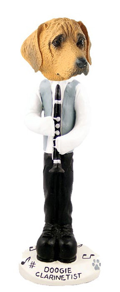 Rhodesian Ridgeback Clarinetist Doogie Collectible Dog Figurine