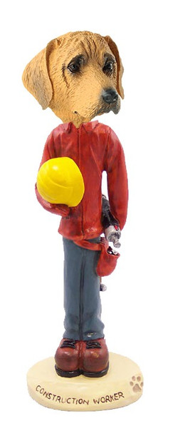 Rhodesian Ridgeback Construction Worker Doogie Collectible Dog Figurine