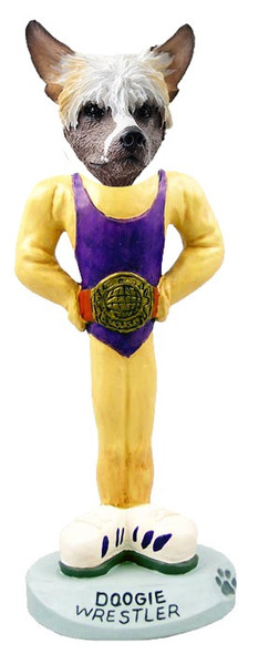 Chinese Crested Wrestler Doogie Collectible Dog Figurine