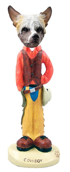 Chinese Crested Cowboy Doogie Collectible Dog Figurine