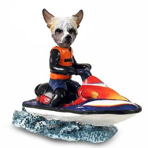 Chinese Crested Jet Ski Doogie Collectible Dog Figurine