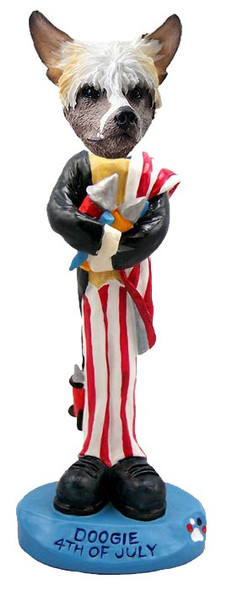 Chinese Crested 4th of July Doogie Collectible Dog Figurine