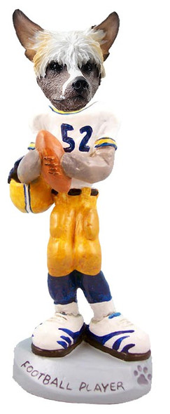 Chinese Crested Football Player Doogie Collectible Dog Figurine