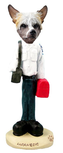 Chinese Crested Paramedic Doogie Collectible Dog Figurine