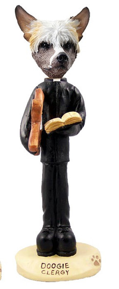 Chinese Crested Clergy Doogie Collectible Dog Figurine