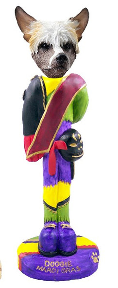 Chinese Crested Mardi Gras Doogie Collectible Dog Figurine