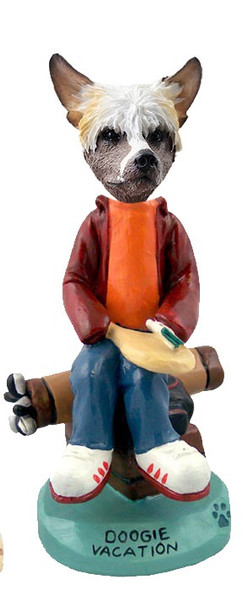 Chinese Crested Vacation Doogie Collectible Dog Figurine