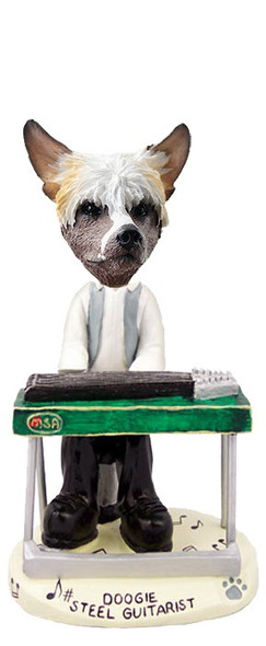 Chinese Crested Steel Guitarist Doogie Collectible Dog Figurine