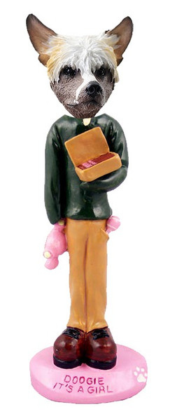 Chinese Crested It's a Girl Doogie Collectible Dog Figurine