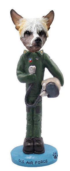 Chinese Crested U S Air Force Doogie Collectible Dog Figurine