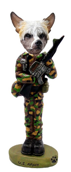 Chinese Crested U S Army Doogie Collectible Dog Figurine