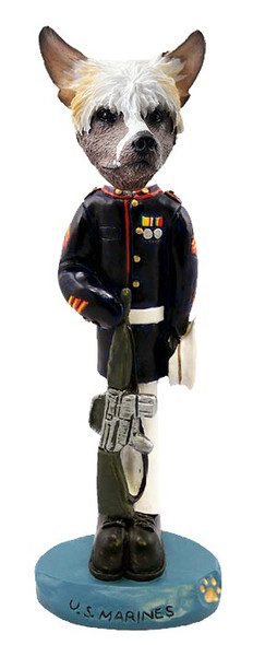 Chinese Crested U S Marines Doogie Collectible Dog Figurine