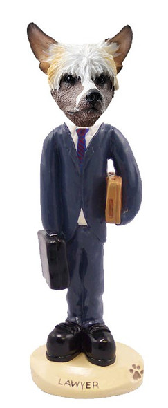 Chinese Crested Lawyer Doogie Collectible Dog Figurine
