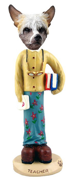 Chinese Crested Female Teacher Doogie Collectible Dog Figurine