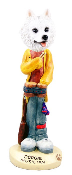 American Eskimo Musician Doogie Collectible Dog Figurine