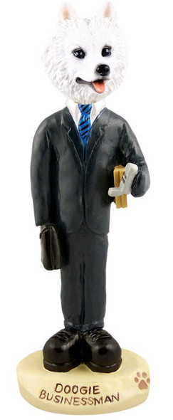 American Eskimo Businessman Doogie Collectible Dog Figurine