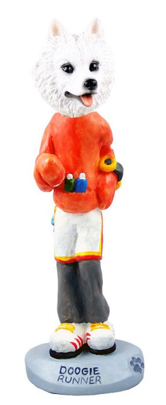 American Eskimo Runner Doogie Collectible Dog Figurine
