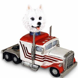 American Eskimo Truck Tractor Doogie Collectible Dog Figurine
