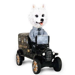 American Eskimo Paddy Wagon Doogie Collectible Dog Figurine