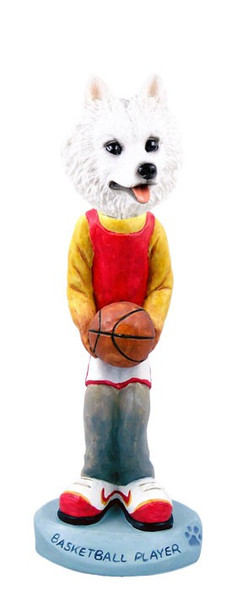 American Eskimo Basketball Doogie Collectible Dog Figurine