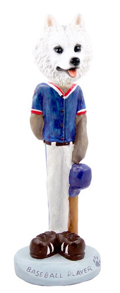 American Eskimo Baseball Doogie Collectible Dog Figurine