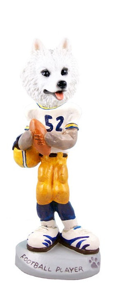 American Eskimo Football Player Doogie Collectible Dog Figurine