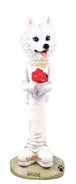 American Eskimo Bride Doogie Collectible Dog Figurine