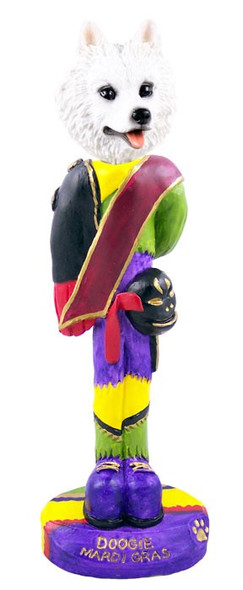 American Eskimo Mardi Gras Doogie Collectible Dog Figurine