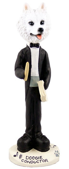 American Eskimo Conductor Doogie Collectible Dog Figurine