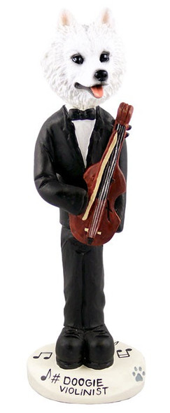 American Eskimo Violinist Doogie Collectible Dog Figurine