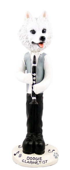 American Eskimo Clarinetist Doogie Collectible Dog Figurine