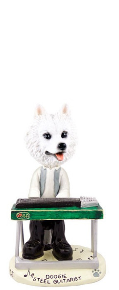 American Eskimo Steel Guitarist Doogie Collectible Dog Figurine