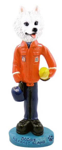 American Eskimo U S Coast Guard Doogie Collectible Dog Figurine