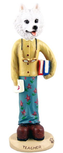 American Eskimo Female Teacher Doogie Collectible Dog Figurine