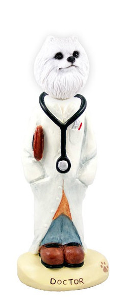 Miniature American Eskimo Doctor Doogie Collectible Dog Figurine