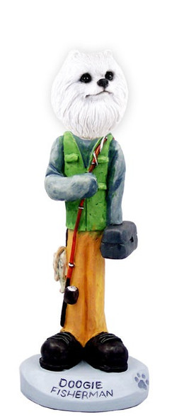 Miniature American Eskimo Fisherman Doogie Collectible Dog Figurine